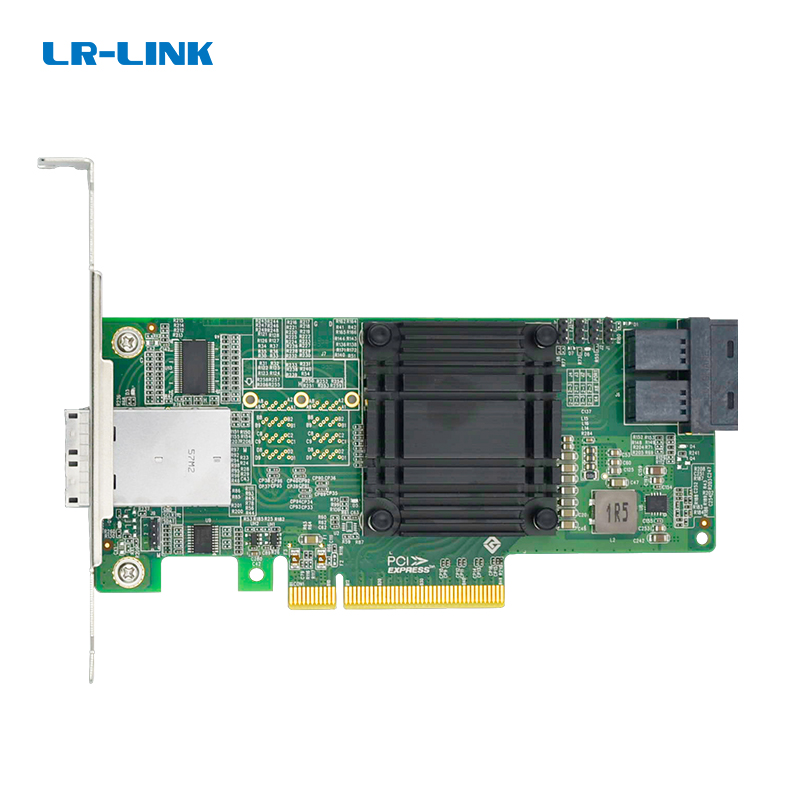PCIe 3.0 x8 to internal 2-port SFF-8643 + external 2-port SFF-8644 NVMe expansion card